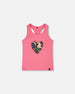 Organic Cotton Jersey Tank Top Pink With Screen Print - H30M71_06390