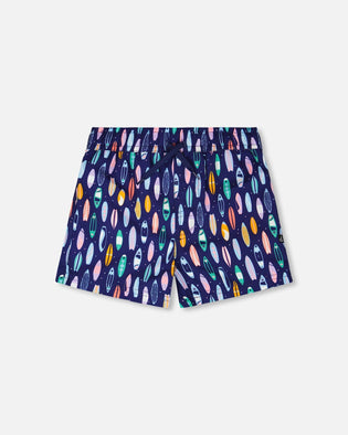 Boardshorts Blue Surfboard Print - H30OB08_3H164