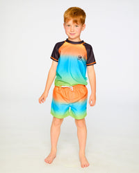 Boardshorts Orange Blue And Green Gradient - H30OB09_3H163