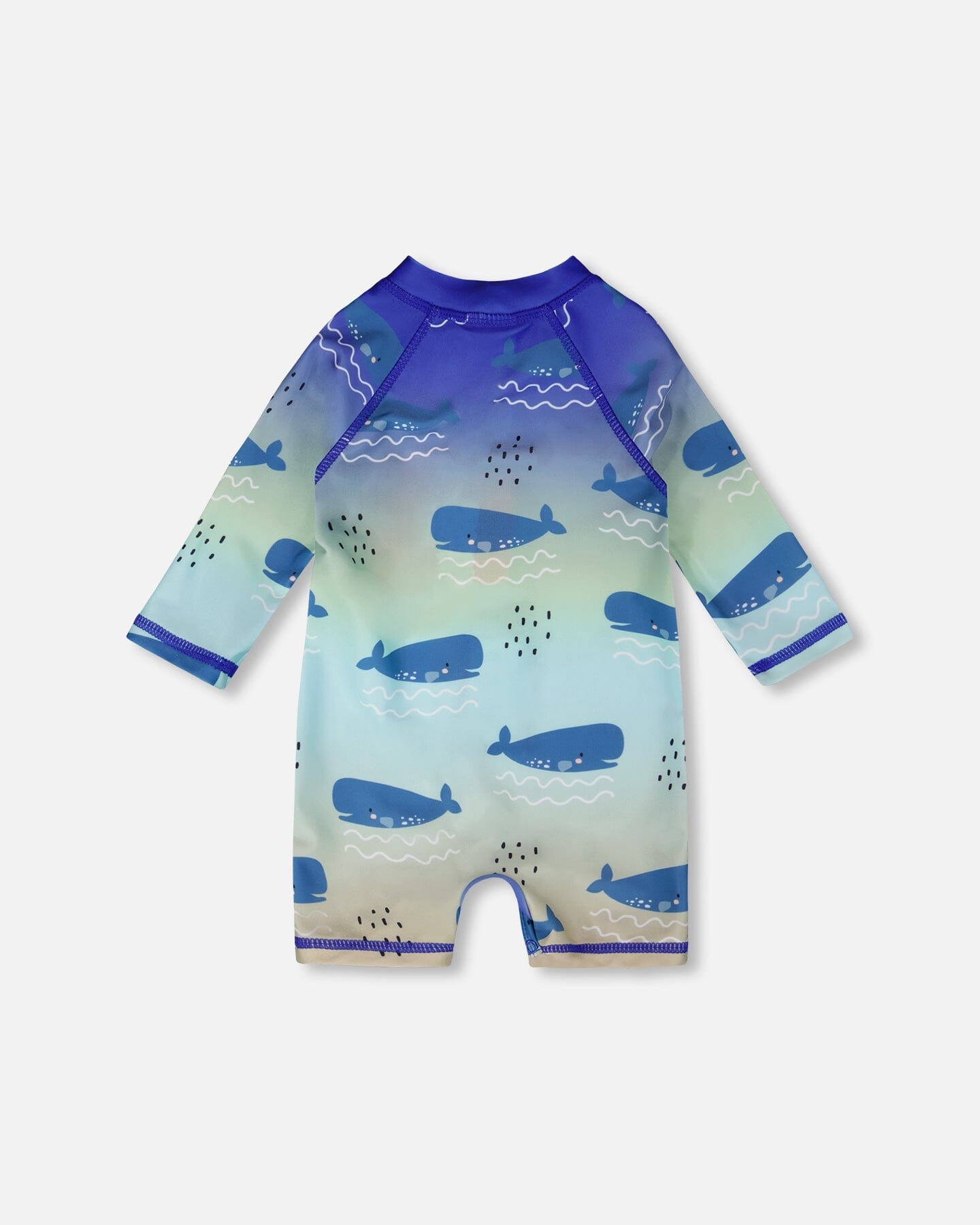 Baby And Toddlers One-Piece Long Sleeve Rashguard Blue Whale Print - H30OB15_3H156