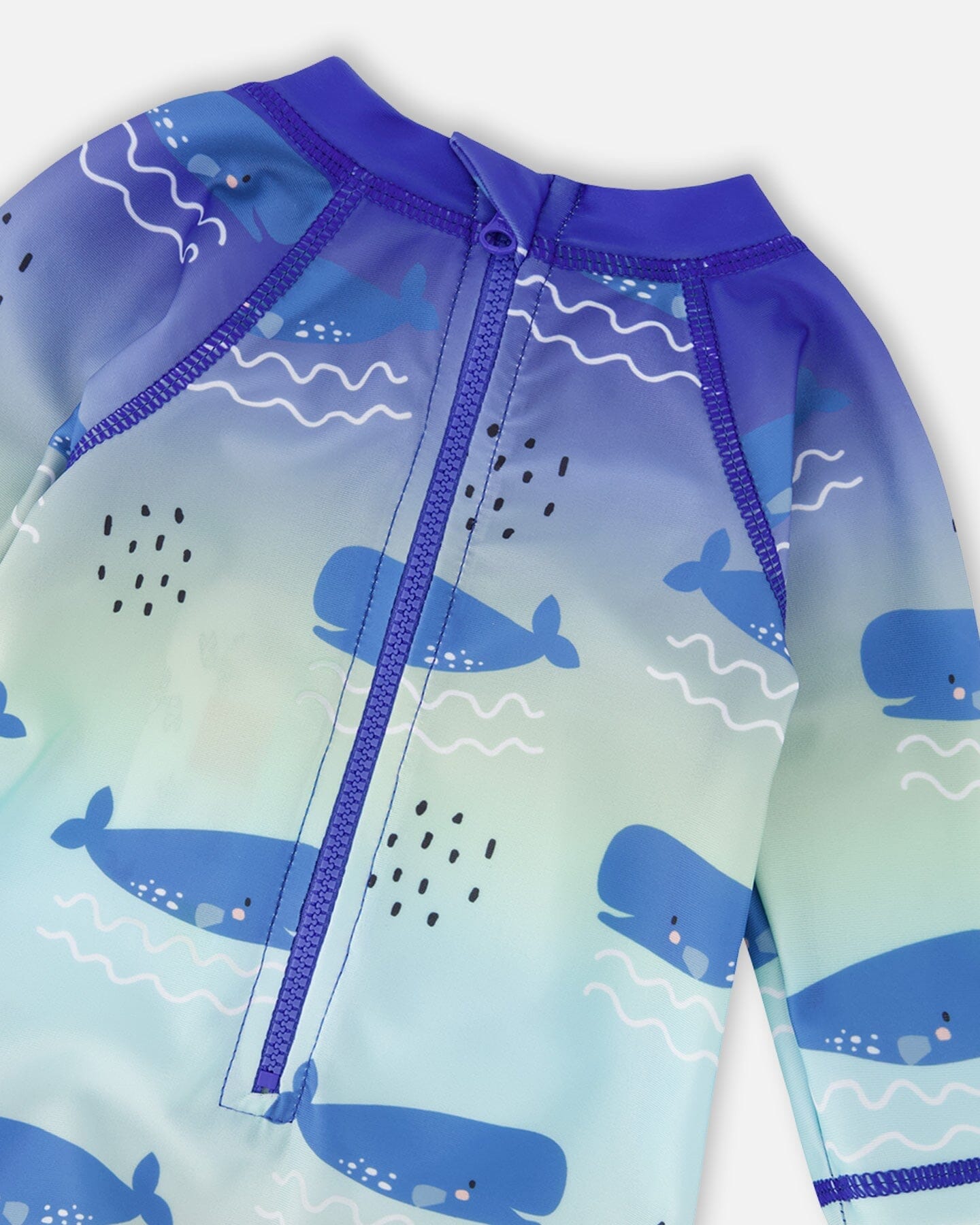 Baby And Toddlers One-Piece Long Sleeve Rashguard Blue Whale Print - H30OB15_3H156