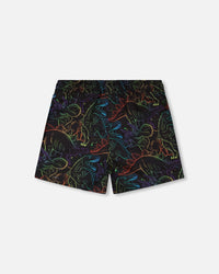 Swim Trunks Black Dinosaur Print - H30OB32_3H162