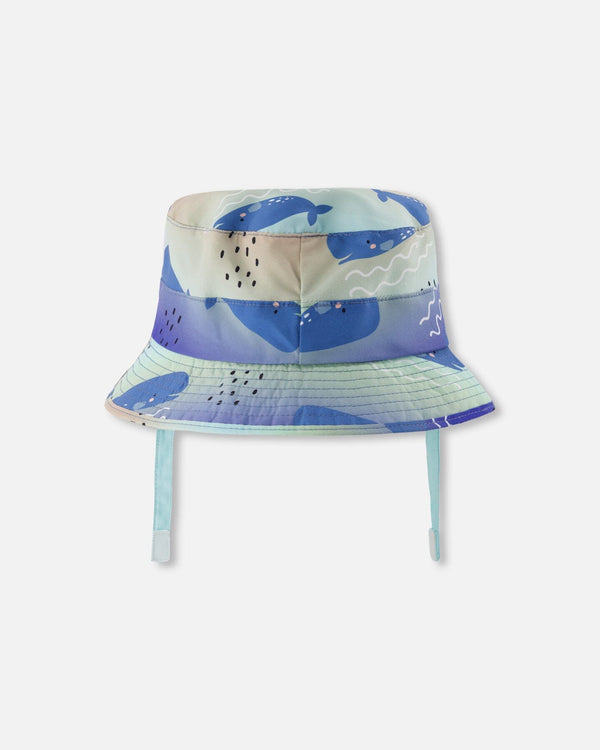Recycled Polyester Beach Hat Blue Whale Print - H30OBC_3H156