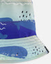 Recycled Polyester Beach Hat Blue Whale Print - H30OBC_3H156