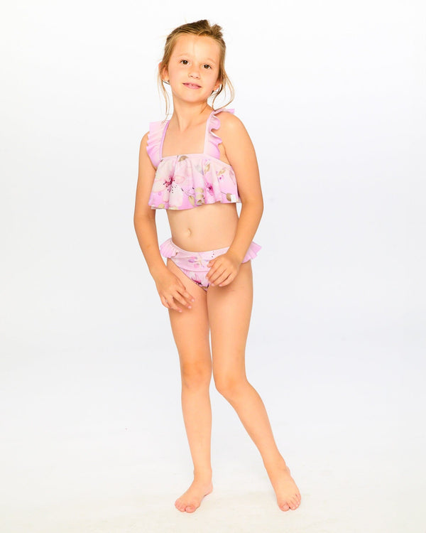 Two-Piece Swimsuit Purple Flower Print - H30OG12_3H143