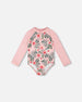 One-Piece Long Sleeve Rashguard Pink Hibiscus Print - H30OG21_3H152