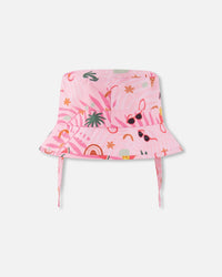 Beach Hat Pink Beach Print - H30OGC_3H148