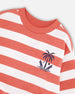 French Terry Sweatshirt Brick And White Stripes - H30T30_3H047