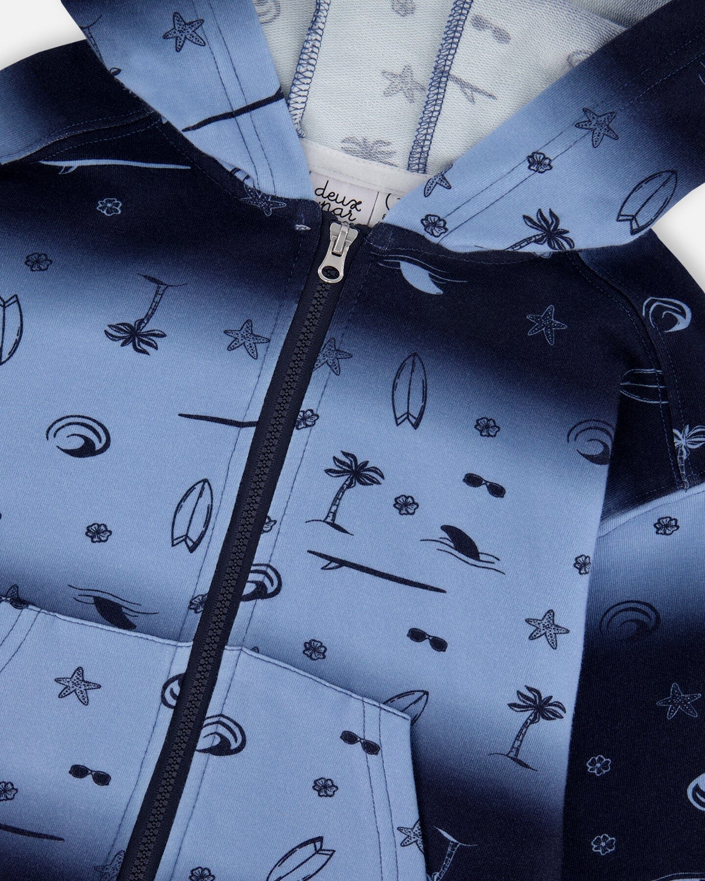 Hooded French Terry Cardigan Blue Gradient - H30T31_3H049