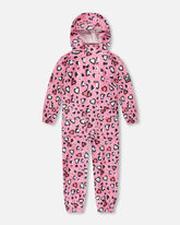 Rain One-Piece In Polyurethane Pink Heart Print