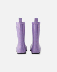 Rain Boots In Natural Rubber Purple Glitter - H30WB10_3H170