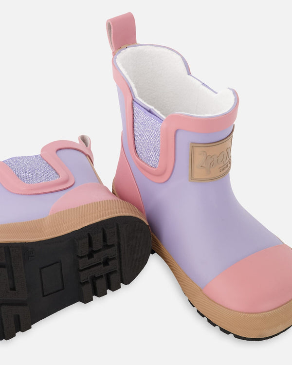 Short Rain Boots In Natural Rubber Lavender - H30WB11_05002