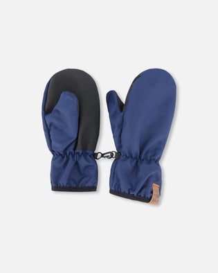 Mid-Season Mittens In Recycled Polyester Navy Blue - H30WM201_04790