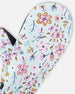 Mid-Season Mittens In Recycled Polyester Blue Mini Flower Print - H30WM201_3H005