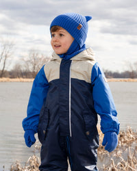 Baby Knit Mittens With Cord Royal Blue - H30WT25_04690