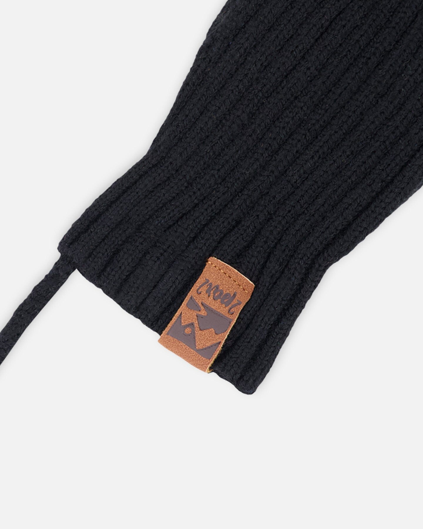 Baby Knit Mittens With Cord Black - H30WT25_09990