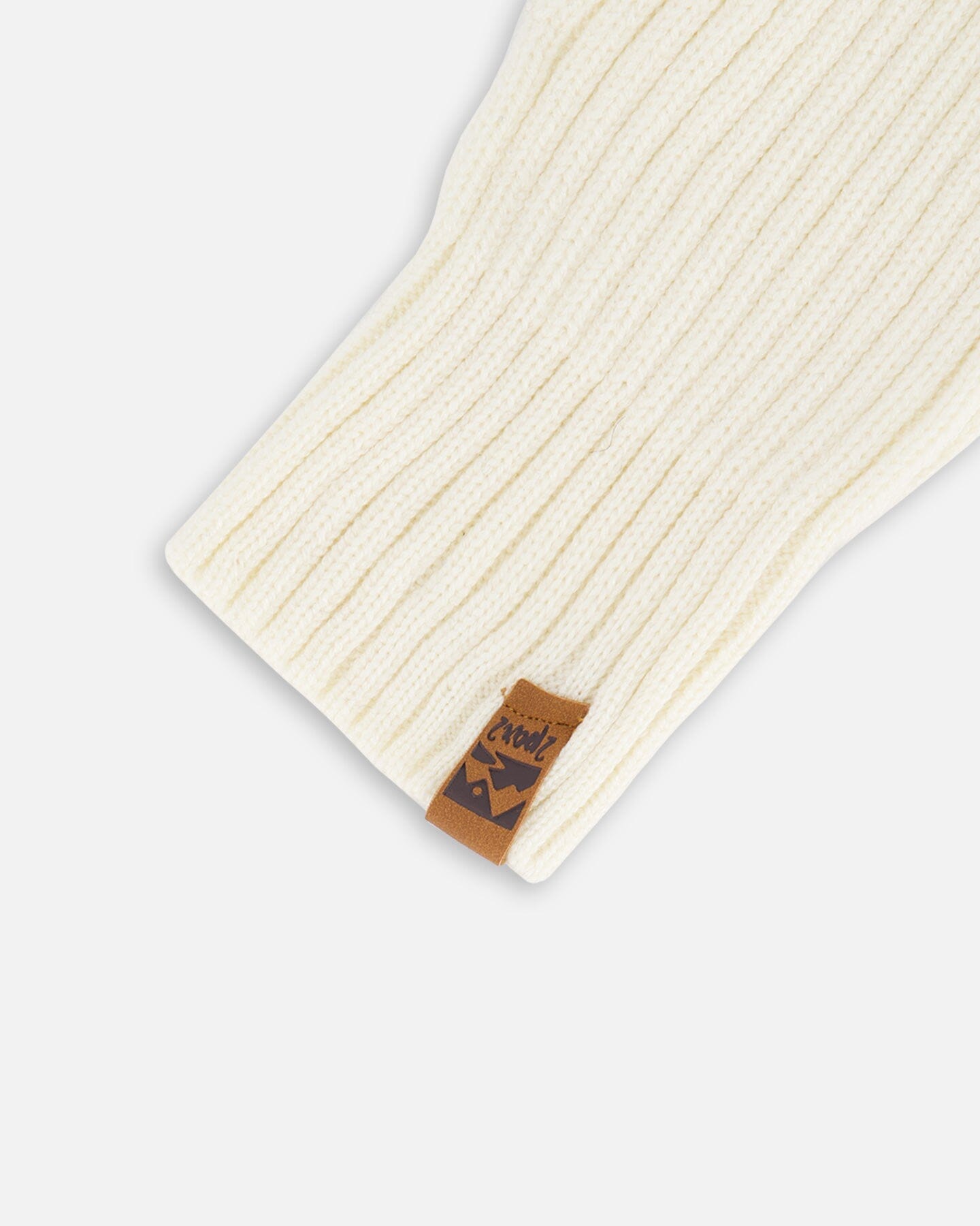 Ribbed Knit Mittens Off White - H30WT26_01380