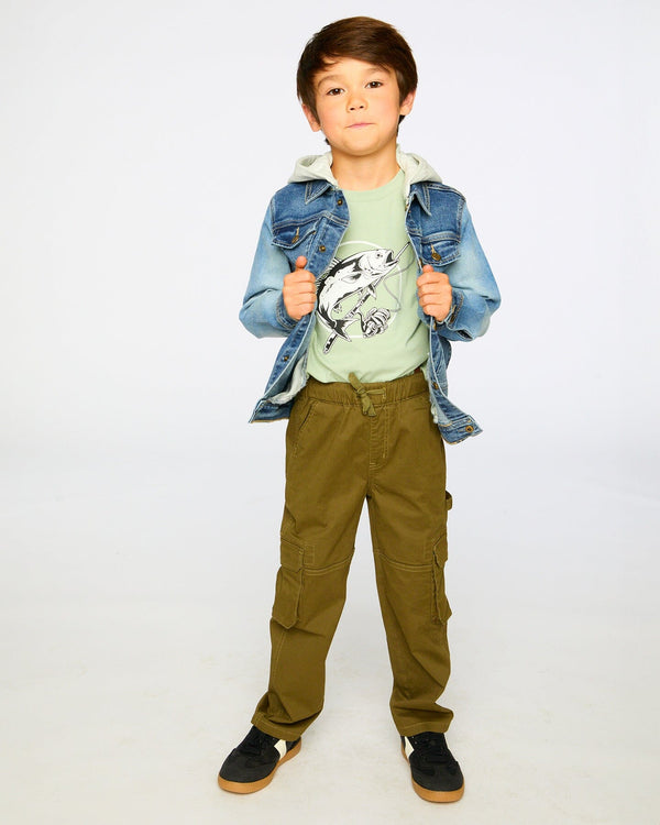 Stretch Twill Carpenter Pants Dark Khaki Green - H30YB21_03720