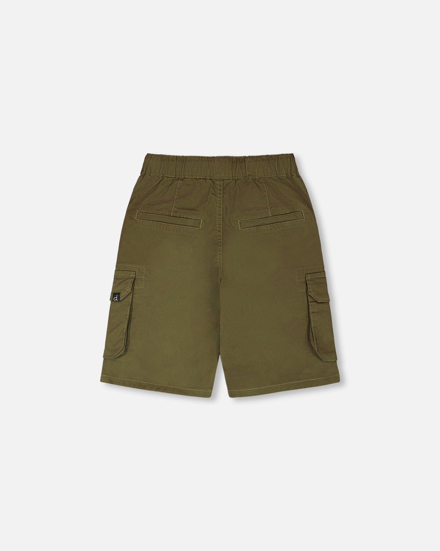Stretch Twill Bermuda With Cargo Pockets Dark Khaki Green - H30YB27_03720